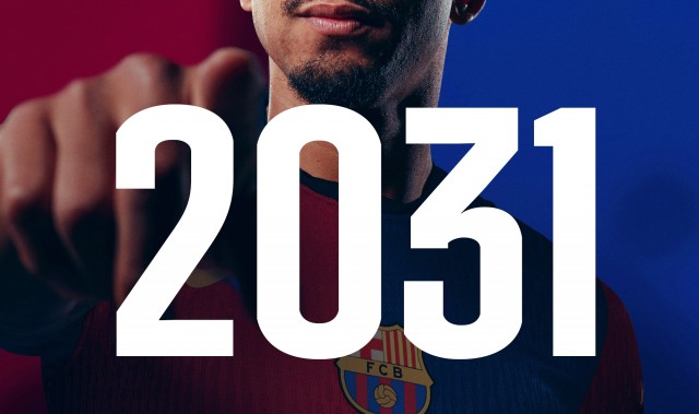 他留下！官方：巴萨与25岁中卫阿劳霍续约至2031年